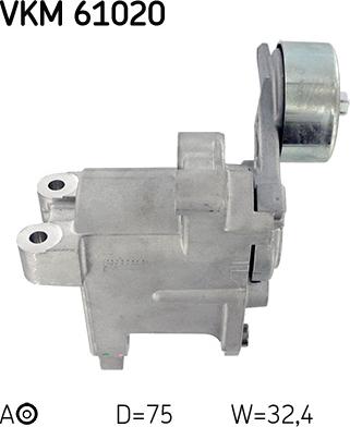 SKF VKM 61020 - Ролик, поликлиновый ремень unicars.by