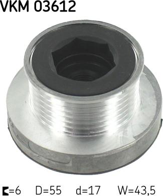 SKF VKM 03612 - Шкив генератора, муфта unicars.by