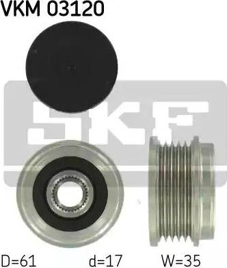 SKF VKM 03120 - Шкив генератора, муфта unicars.by