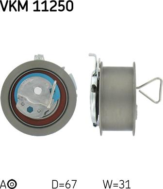 SKF VKM 11250 - Натяжной ролик, зубчатый ремень ГРМ unicars.by