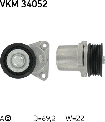 SKF VKM 34052 - Ролик, поликлиновый ремень unicars.by