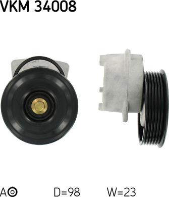 SKF VKM 34008 - Ролик, поликлиновый ремень unicars.by