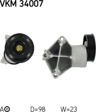 SKF VKM 34007 - Ролик, поликлиновый ремень unicars.by