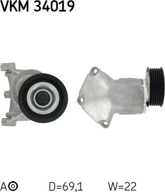 SKF VKM 34019 - Ролик, поликлиновый ремень unicars.by