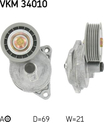 SKF VKM 34010 - Ролик, поликлиновый ремень unicars.by