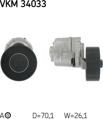 SKF VKM 34033 - Ролик, поликлиновый ремень unicars.by