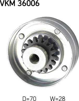 SKF VKM 36006 - Ролик, поликлиновый ремень unicars.by