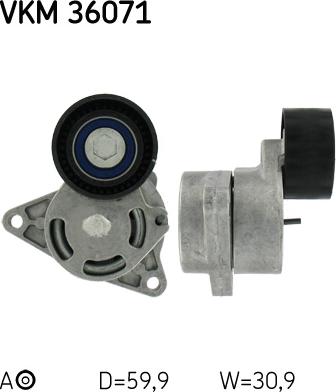 SKF VKM 36071 - Ролик, поликлиновый ремень unicars.by