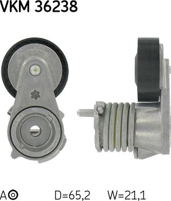 SKF VKM 36238 - Ролик, поликлиновый ремень unicars.by