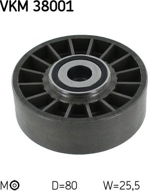 SKF VKM 38001 - Ролик, поликлиновый ремень unicars.by