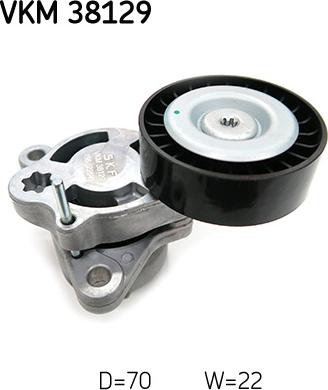 SKF VKM 38129 - Ролик, поликлиновый ремень unicars.by