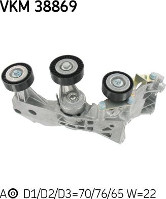 SKF VKM 38869 - Ролик, поликлиновый ремень unicars.by