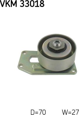 SKF VKM 33018 - Ролик, поликлиновый ремень unicars.by