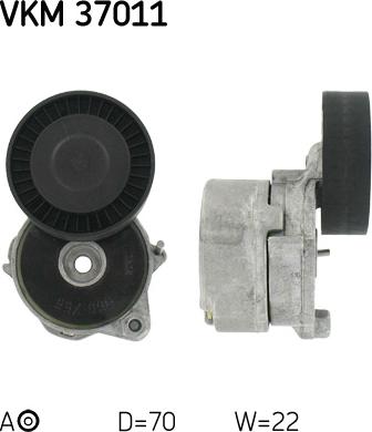 SKF VKM 37011 - Ролик, поликлиновый ремень unicars.by