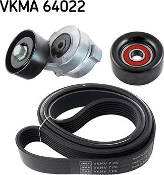 SKF VKMA 64022 - Поликлиновый ременный комплект unicars.by