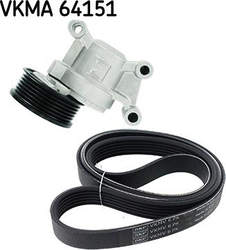 SKF VKMA 64151 - Поликлиновый ременный комплект unicars.by