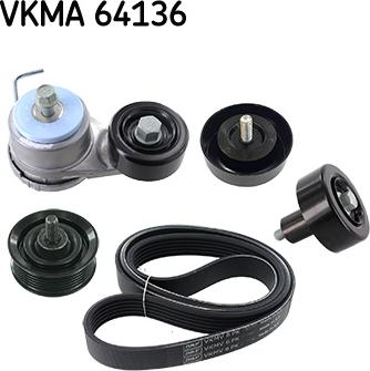 SKF VKMA 64136 - Поликлиновый ременный комплект unicars.by