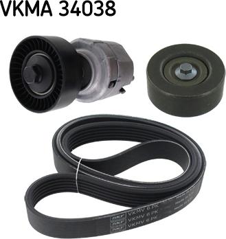 SKF VKMA 34038 - Поликлиновый ременный комплект unicars.by