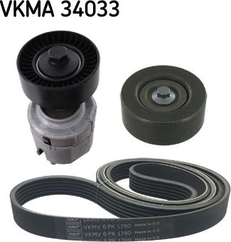 SKF VKMA 34033 - Поликлиновый ременный комплект unicars.by