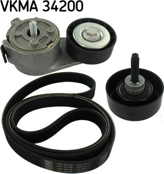 SKF VKMA 34200 - Поликлиновый ременный комплект unicars.by