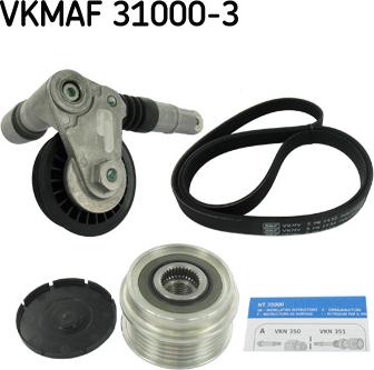 SKF VKMAF 31000-3 - Поликлиновый ременный комплект unicars.by