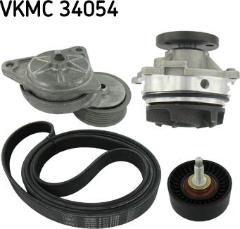 SKF VKMC 34054 - Водяной насос + комплект ручейковых ремней unicars.by