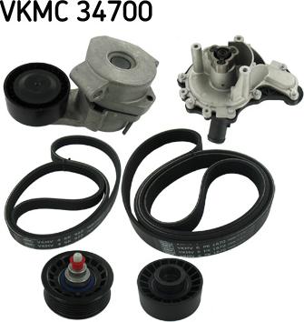 SKF VKMC 34700 - Водяной насос + комплект ручейковых ремней unicars.by