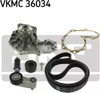 SKF VKMC 36034 - Водяной насос + комплект ручейковых ремней unicars.by