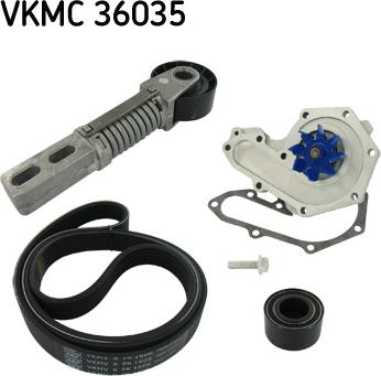 SKF VKMC 36035 - Водяной насос + комплект ручейковых ремней unicars.by