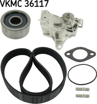 SKF VKMC 36117 - Водяной насос + комплект ручейковых ремней unicars.by