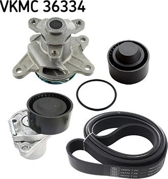 SKF VKMC 36334 - Водяной насос + комплект ручейковых ремней unicars.by