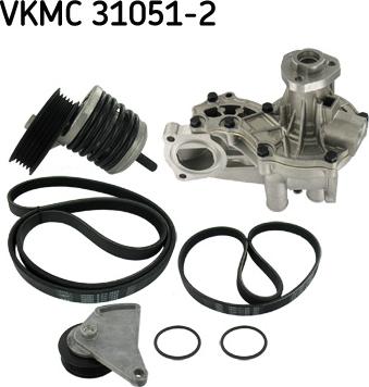 SKF VKMC 31051-2 - Водяной насос + комплект ручейковых ремней unicars.by