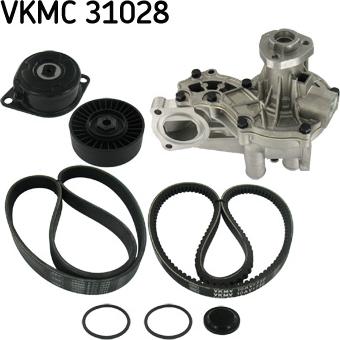 SKF VKMC 31028 - Водяной насос + комплект ручейковых ремней unicars.by