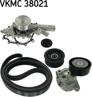 SKF VKMC 38021 - Водяной насос + комплект ручейковых ремней unicars.by