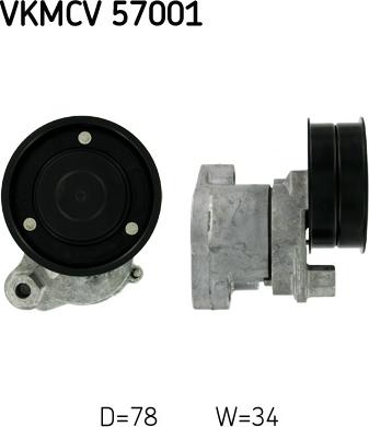 SKF VKMCV 57001 - Ролик, поликлиновый ремень unicars.by