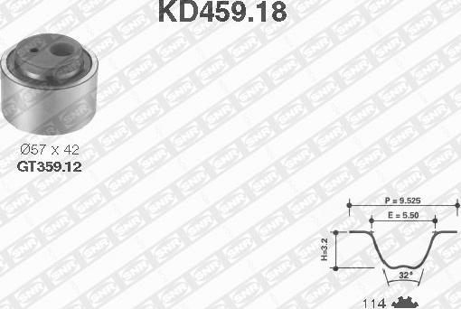 SNR KD459.18 - Комплект зубчатого ремня ГРМ unicars.by