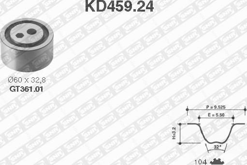 SNR KD459.24 - Комплект зубчатого ремня ГРМ unicars.by