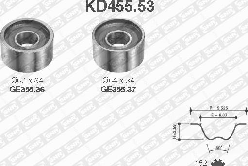 SNR KD455.53 - Комплект зубчатого ремня ГРМ unicars.by