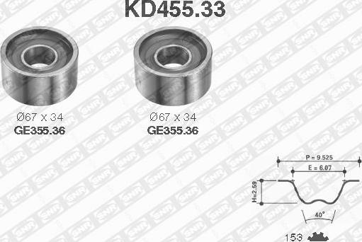 SNR KD455.33 - Комплект зубчатого ремня ГРМ unicars.by