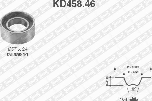 SNR KD458.46 - Комплект зубчатого ремня ГРМ unicars.by