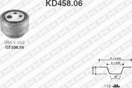 SNR KD458.06 - Комплект зубчатого ремня ГРМ unicars.by