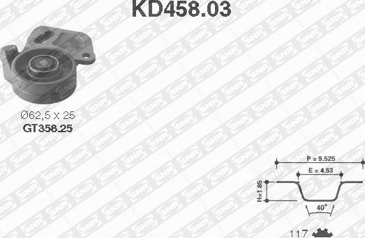 SNR KD458.03 - Комплект зубчатого ремня ГРМ unicars.by