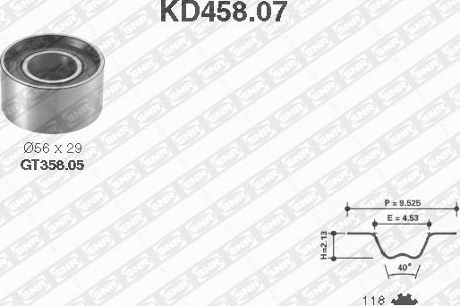 SNR KD458.07 - Комплект зубчатого ремня ГРМ unicars.by