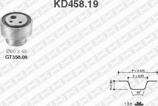 SNR KD458.19 - Комплект зубчатого ремня ГРМ unicars.by