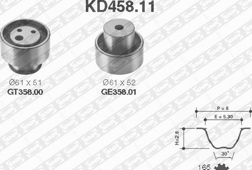 SNR KD458.11 - Комплект зубчатого ремня ГРМ unicars.by