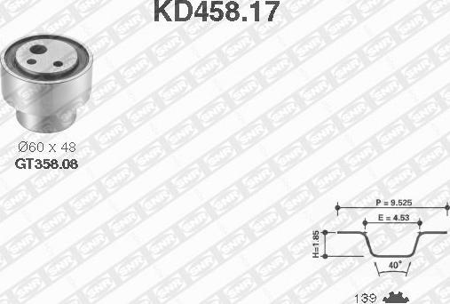 SNR KD458.17 - Комплект зубчатого ремня ГРМ unicars.by