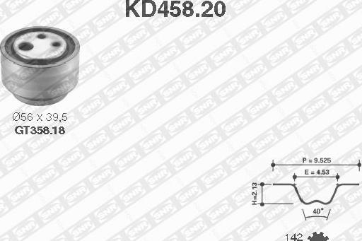 SNR KD458.20 - Комплект зубчатого ремня ГРМ unicars.by