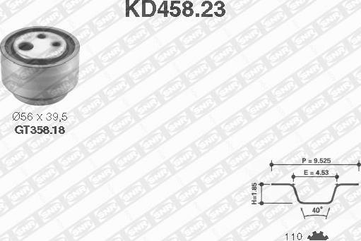 SNR KD458.23 - Комплект зубчатого ремня ГРМ unicars.by