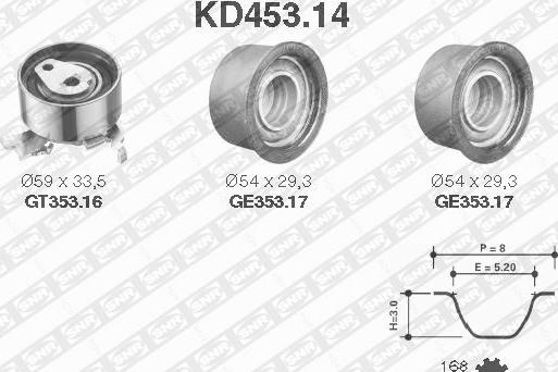 SNR KD453.14 - Комплект зубчатого ремня ГРМ unicars.by