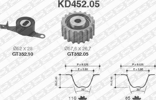 SNR KD452.05 - Комплект зубчатого ремня ГРМ unicars.by